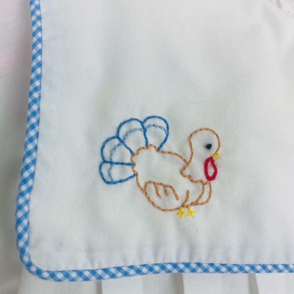 Baby Sen by Remember Nguyen white pilgrim collar Thanksgiving embroidered dress - Picture 2 of 4